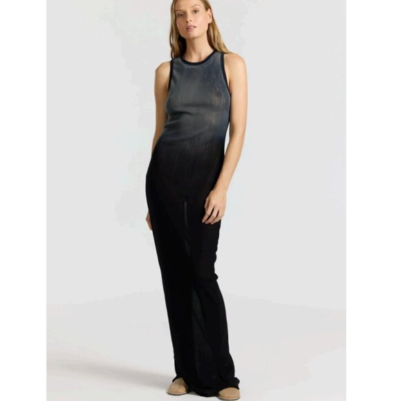Cotton Citizen Rio Mesh Sleeveless Maxi CottonDress Black/Gray Size XS NWT - Picture 1 of 11